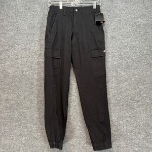 Dickies Cargo Jogger Pants Women 24 Black High Rise Stretch Utility Workwear NEW
